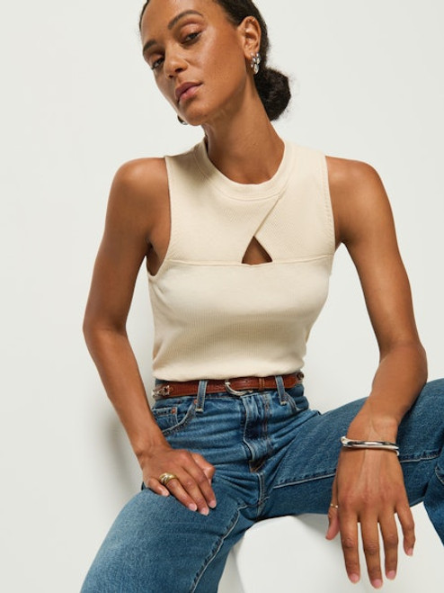 Ellie Keyhole Top - Parchment